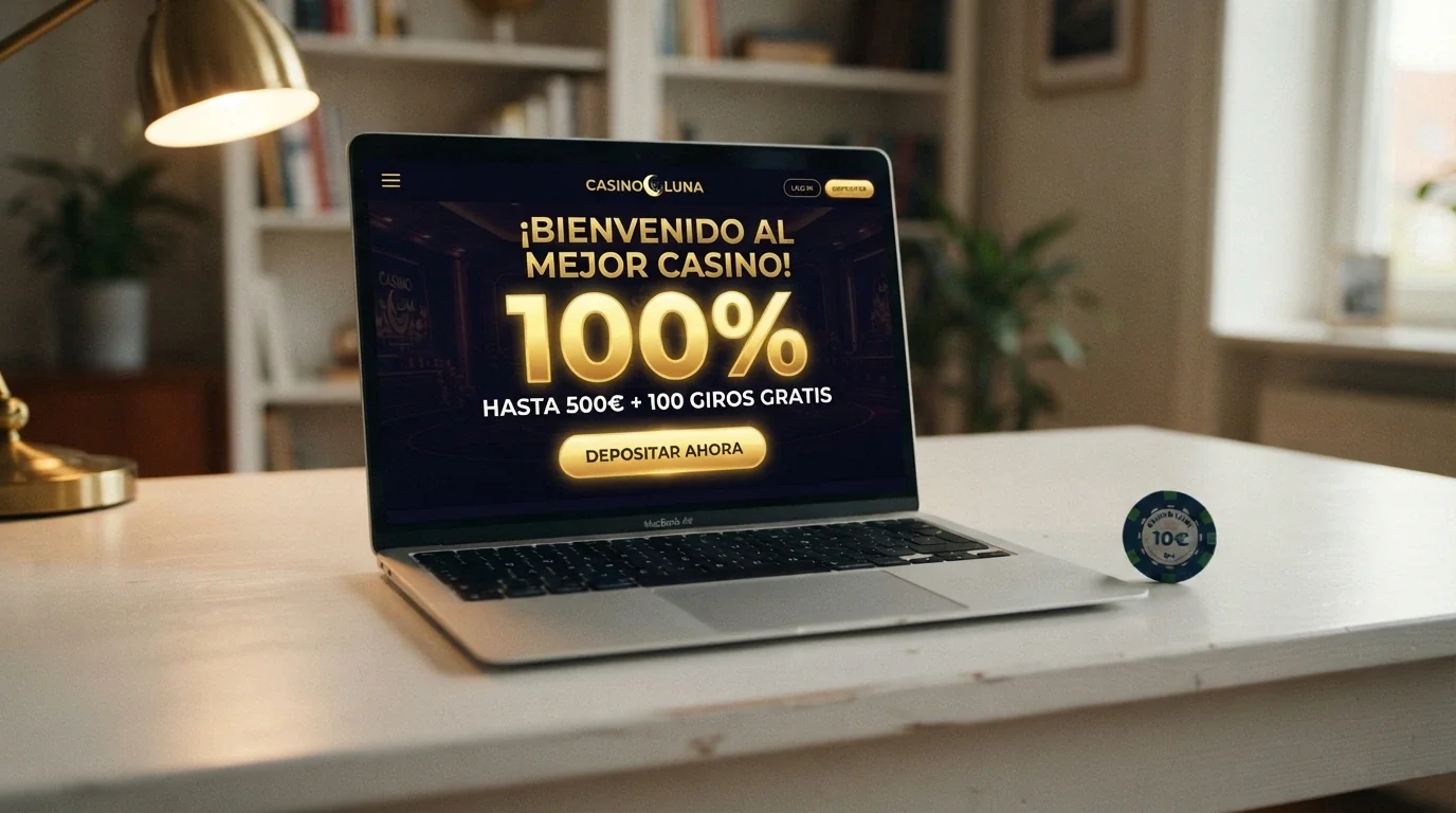 Primer plano de una pantalla de casino online con una oferta de bono de bienvenida destacada y el logo de Apple Pay visible entre los métodos de pago