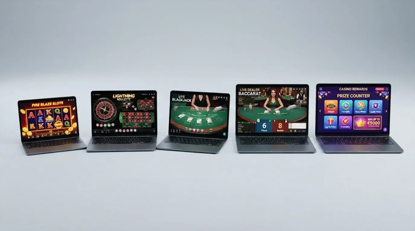 Comparativa visual de varios casinos online con licencia DGOJ mostrando sus interfaces de juego