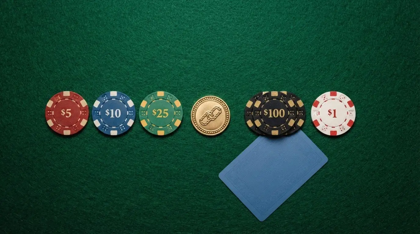 Tabla comparativa con fichas de casino y el símbolo de Binance Coin, destacando la oferta para jugadores españoles