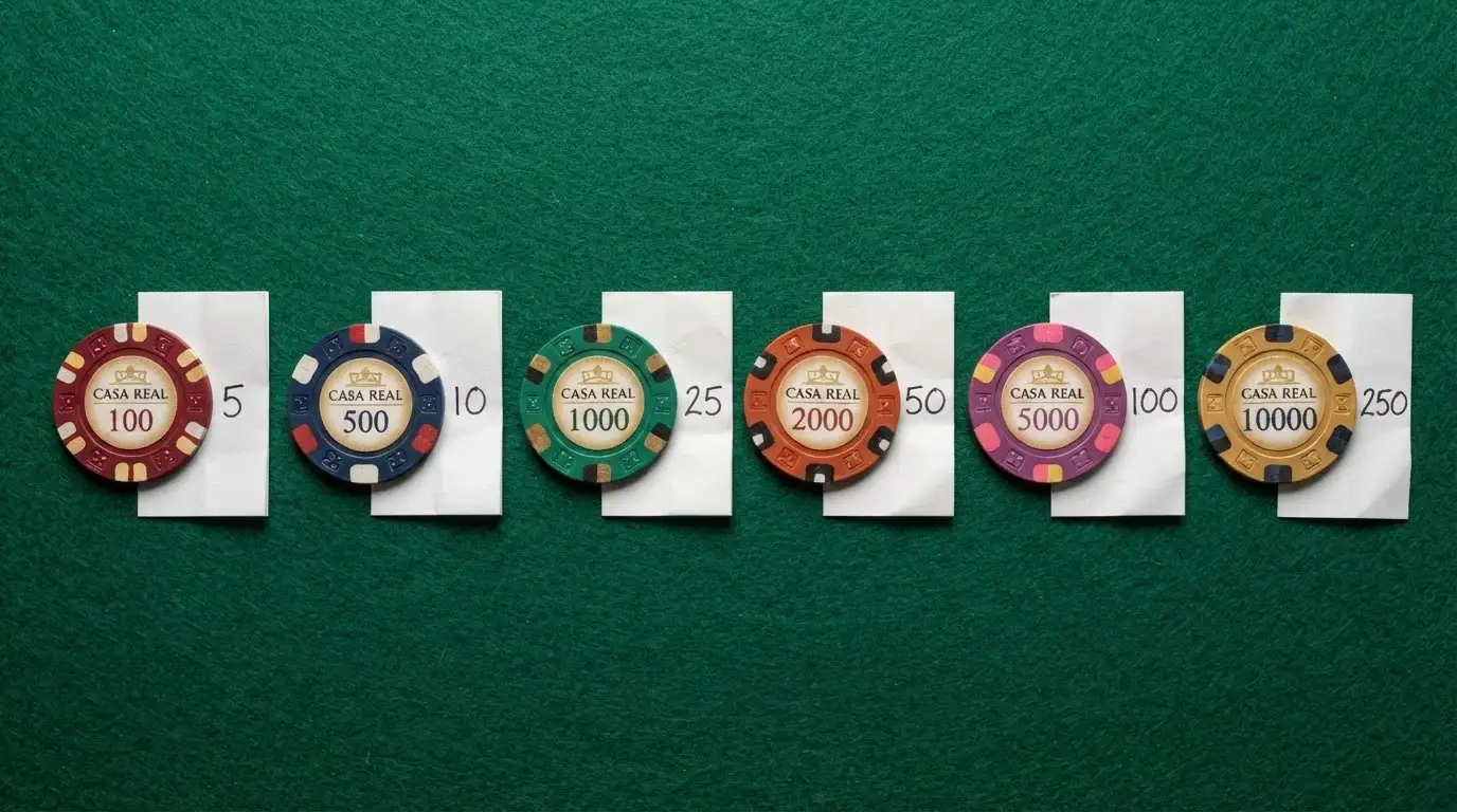 Tabla comparativa con fichas de casino mostrando importes de bono, multiplicadores de rollover y plazos de caducidad