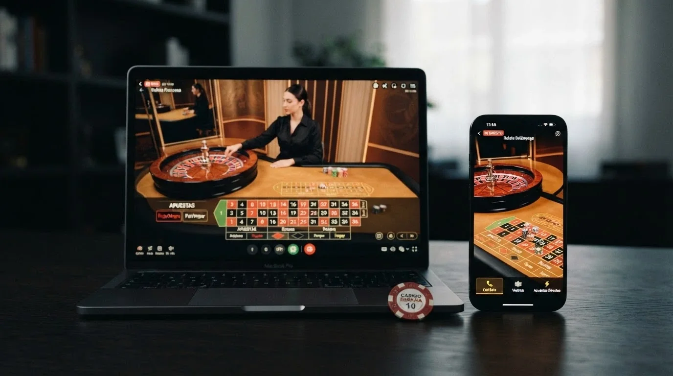 pantalla dividida con varias interfaces de ruleta en vivo de distintos operadores con licencia DGOJ, mostrando diferentes ángulos de mesa