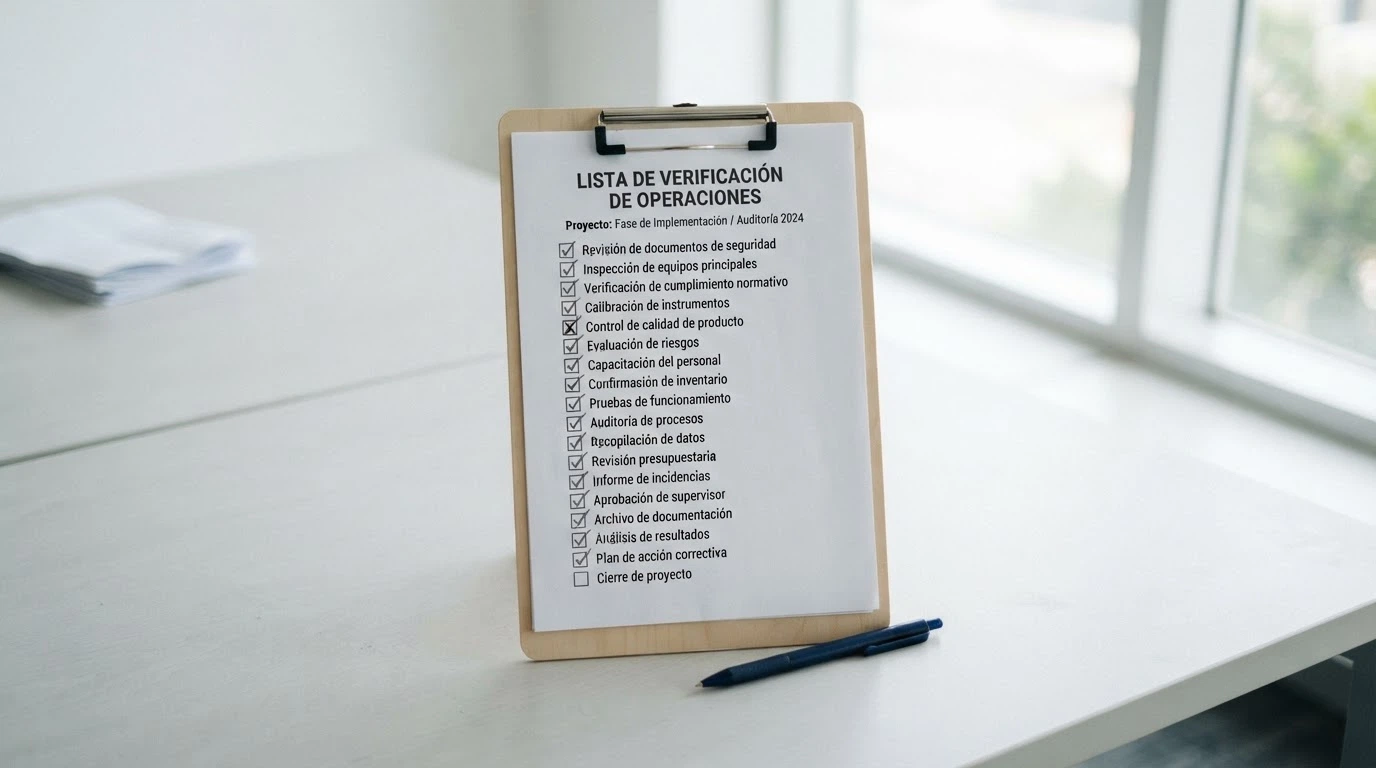 Lista de verificación con criterios de evaluación: licencia DGOJ, importe del bono, rollover, caducidad, métodos de pago y verificación de identidad