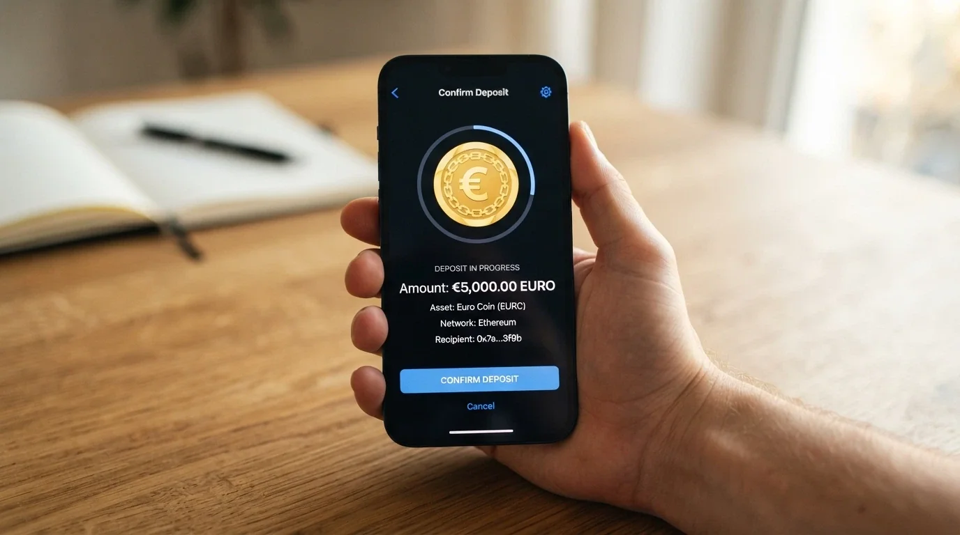 Mano sosteniendo un teléfono móvil con una wallet de criptomonedas mostrando una transacción BNB hacia un casino online