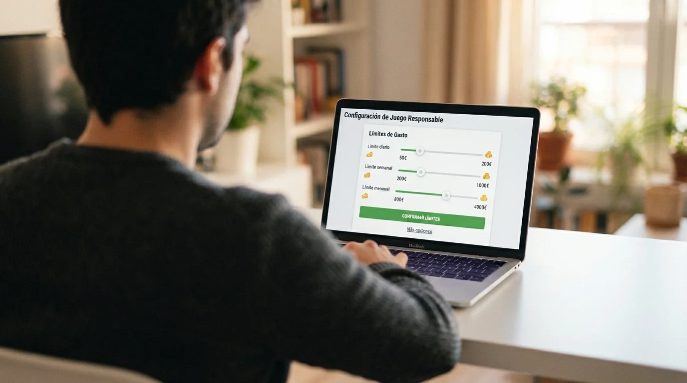Interfaz de configuración de límites de depósito en un casino online español