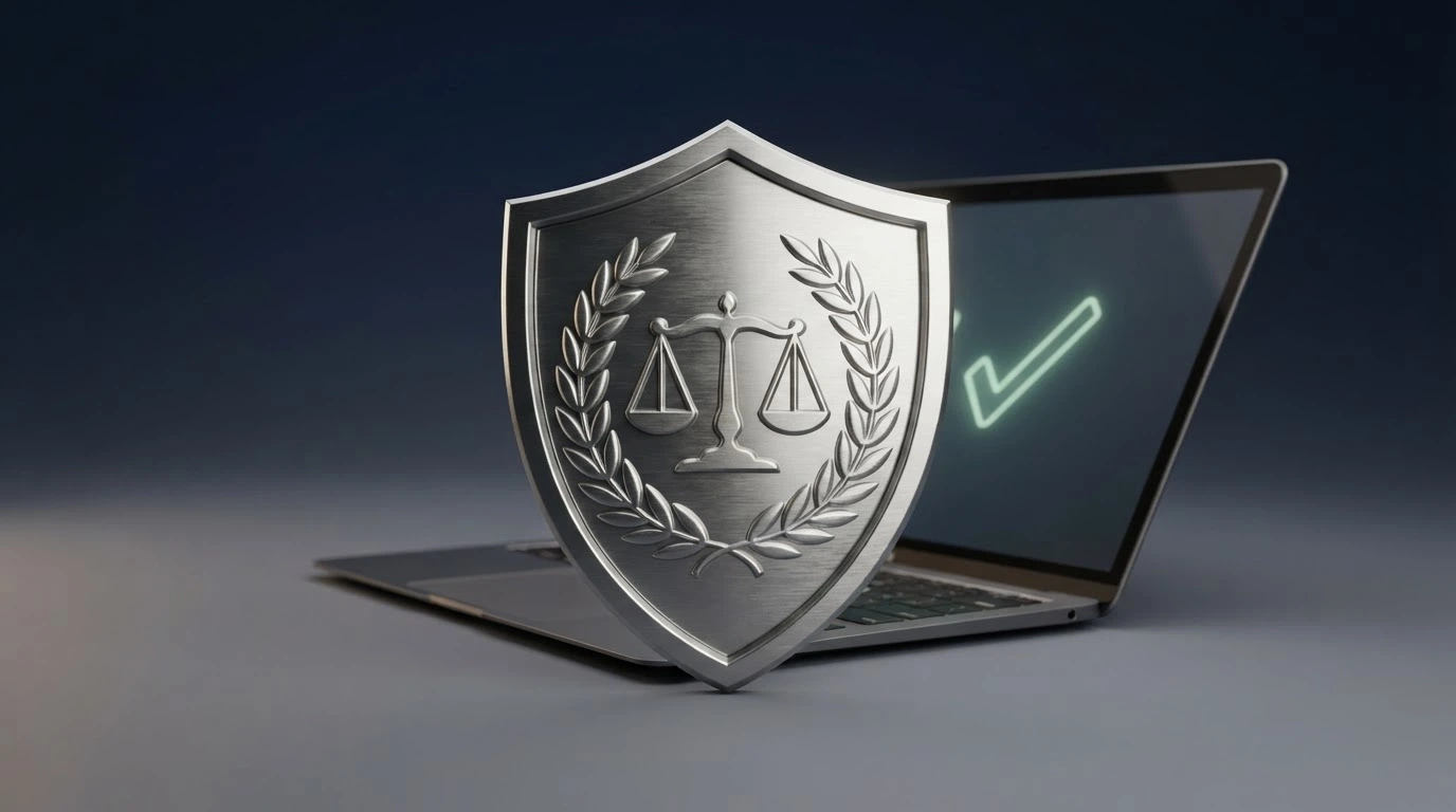 Logotipo oficial de la Dirección General de Ordenación del Juego sobre un ordenador con la web de un casino regulado